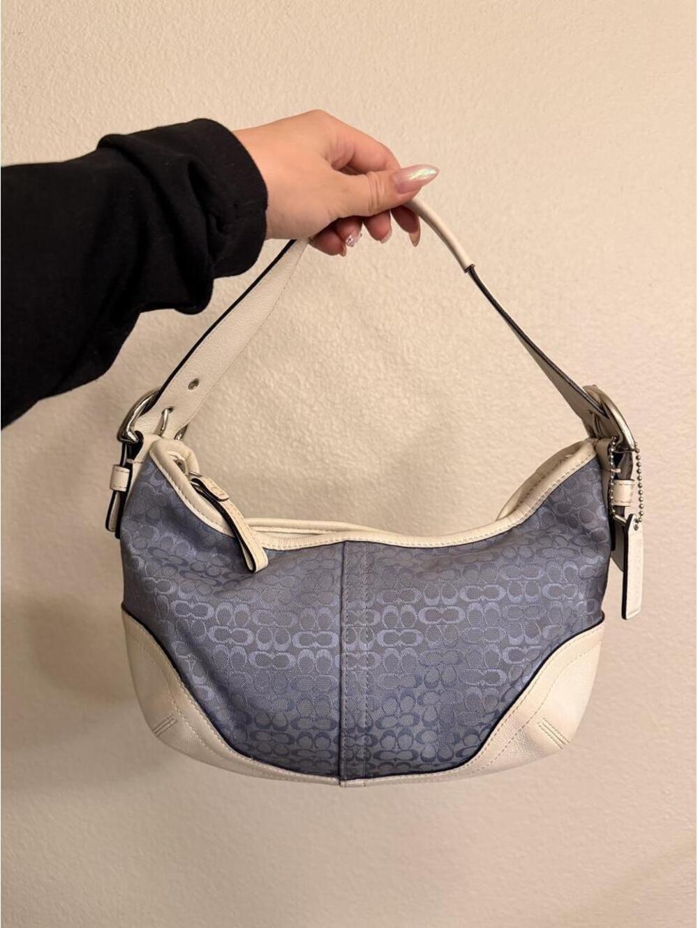 Vintage Blue Coach Shoulder Bag